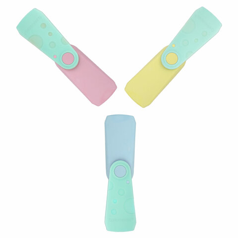 Ластики BRAUBERG "ULTRA PASTEL", НАБОР 3 ШТУКИ, 57х24х15 мм, ассорти пастель, бирюзовый пластиковый держатель, блистер, 272689
