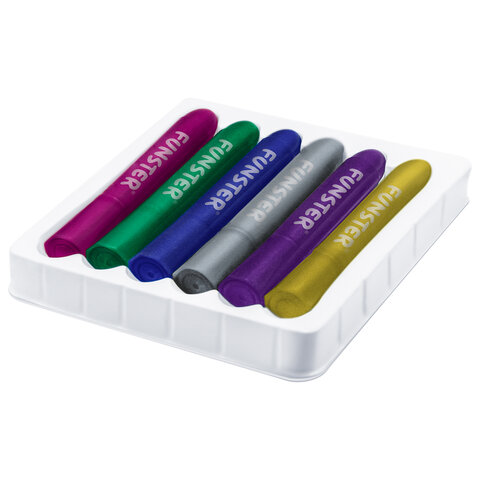 Аквагрим для лица и тела 6 цветов МЕТАЛЛИК, FUNSTER, легко смываются, 192574