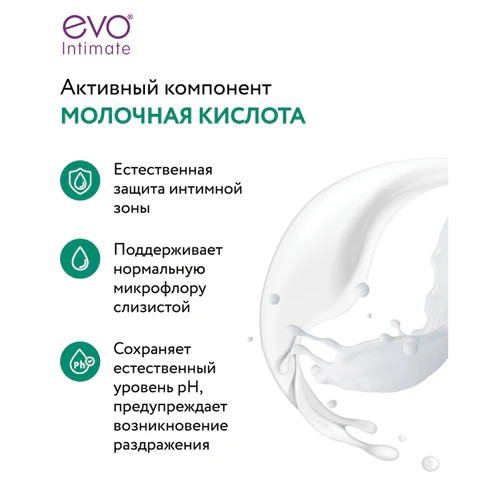 Мыло-крем жидкое для интимной гигиены гипоаллергенное для чувствительной кожи 200 мл, EVO Intimate, 1437