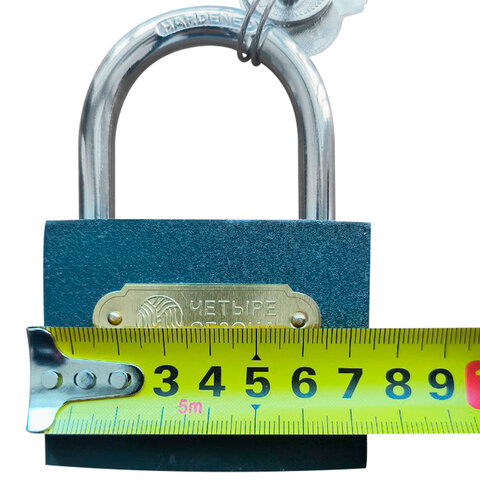 Замок навесной, ширина 60 мм, чугун, дужка d-8,4 мм, английский, 3 ключа, в блистере, 79-0006