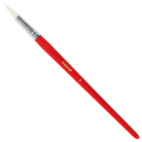 Кисти ПИФАГОР, набор 5 шт. (БЕЛКА: круглая № 3; КОЗА: круглые № 6, 8; ПОНИ: круглые № 2, 5), пакет с европодвесом, 200231