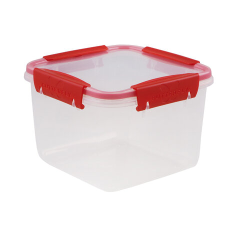 Контейнер с крышкой пищевой 1,7 л герметичный, BUTTERFLY, ланч бокс, 11х15,6х15,6 см, прозрачный, 4378559, 437855900