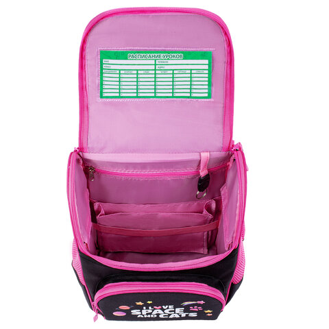 Ранец ПИФАГОР BASIC, 1 отделение, 3 кармана, эргономичная спинка, "Dark kitten", 35х28х18 см, 273134