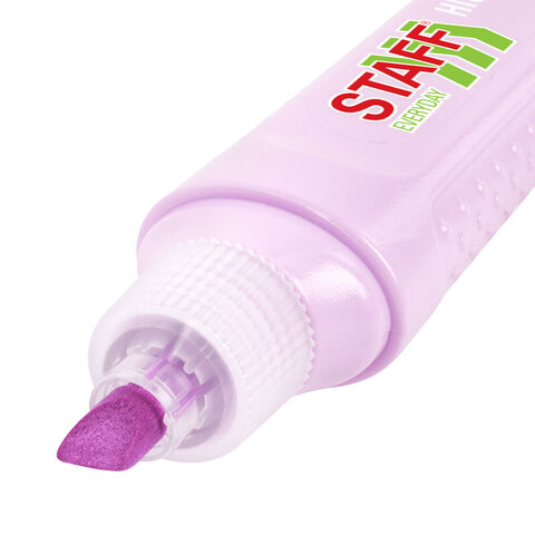 Набор текстовыделителей 4 ПАСТЕЛЬНЫХ ЦВЕТА, STAFF "EVERYDAY HL-707", линия 1-5 мм, скошенный наконечник, 152549