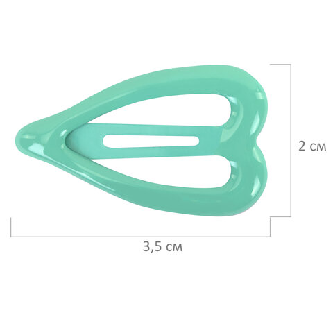 Заколки для волос НАБОР 4 шт., 3,5 см, клик-клак, сердечки, глянцевый, разные цвета, MONTE VITA (МОНТЕ ВИТА), 457082