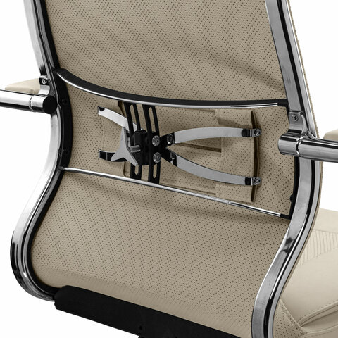 Кресло офисное МЕТТА "SAMURAI" KL-1, экокожа, бежевое