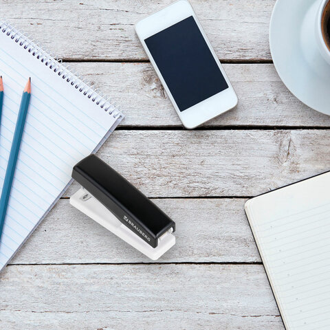 Степлер №24/6, 26/6 BRAUBERG "STYLE", до 25 листов, черный, 272747