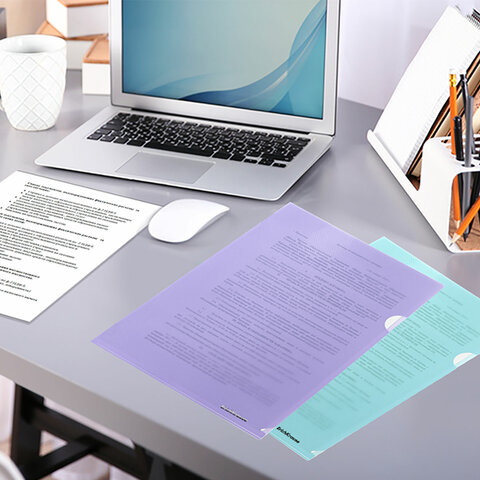 Папка-уголок ERICH KRAUSE "Diagonal Pastel", ассорти, 0,18 мм, 50170