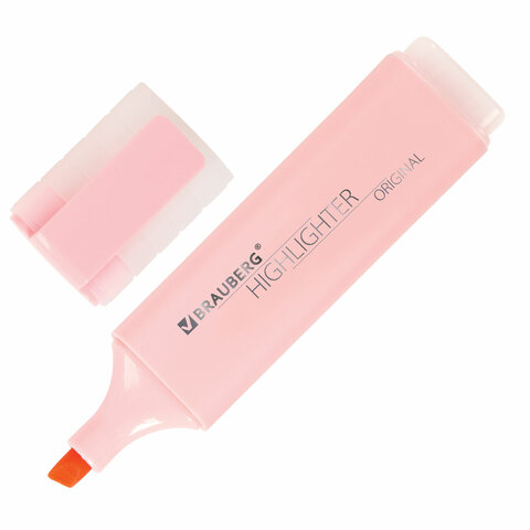 Набор текстовыделителей 4 ЦВЕТА, BRAUBERG "ORIGINAL PASTEL", линия письма 1-5 мм, 151697