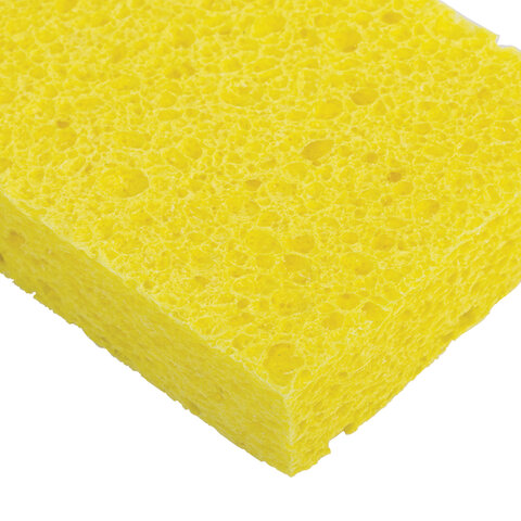 Губки для посуды 95х65х20 мм, ЦЕЛЛЮЛОЗНЫЕ, КОМПЛЕКТ 2 штуки, желтые, LAIMA, 700255