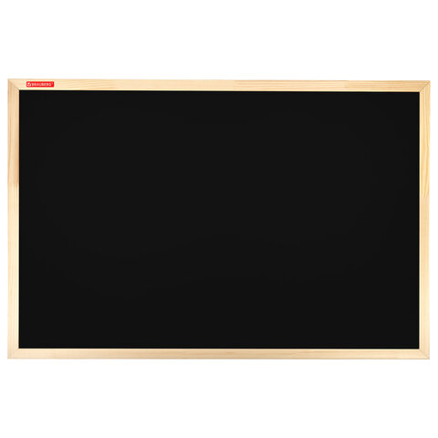 Доска для мела магнитная 60х90 см, черная, деревянная рамка, BRAUBERG "Wood", 238804