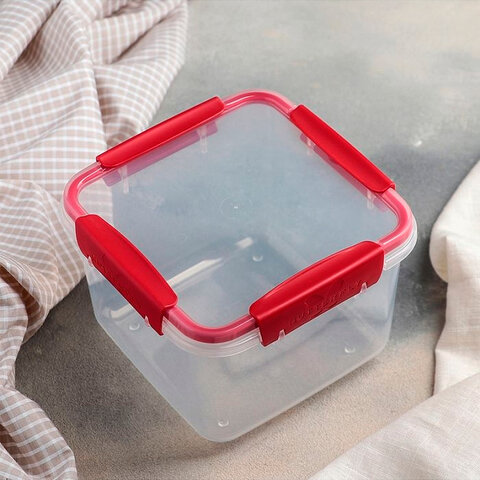 Контейнер с крышкой пищевой 1,2 л герметичный, BUTTERFLY, ланч бокс, 8,5х15,6х15,6 см, прозрачный, 4378459, 437845900