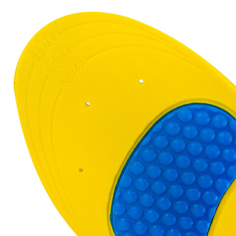 Стельки для обуви с ПЯТОЧНЫМ АМОРТИЗАТОРОМ, материал PU PRO, размер RU 41-44 / EU 42-45, с линиями выреза, SHEGRA (ШЕГРА), 700770