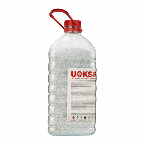 Реагент противогололёдный 5 кг, UOKSA "Актив", до -30 °C, хлорид кальция + минеральная соль, ПЭТ