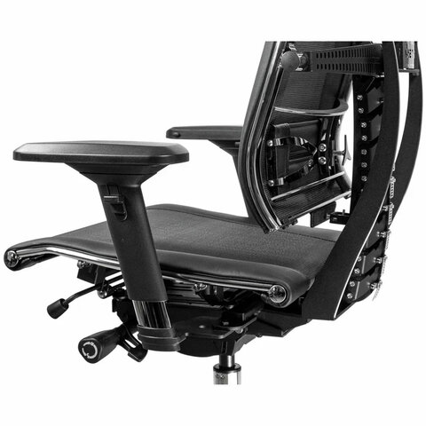 Кресло МЕТТА "YOGA" Y 4DT B2-14D, адаптивная спинка, 3D-подголовник, сверхпрочная сетка, черное