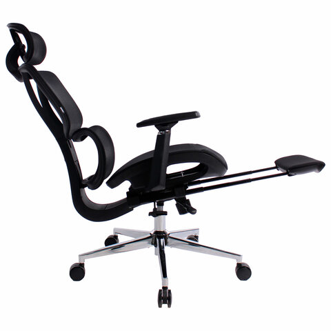 Кресло BRABIX PREMIUM "Evolution ER-700", подножка, слайдер, синхромеханизм, сетка, черное, 532947