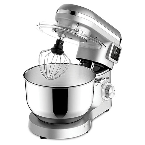Миксер планетарный BQ (БИ-КЬЮ) MX640, 1600 Вт, 6 скоростей, 3 насадки, металлическая чаша 6 л, серебро, 86194435
