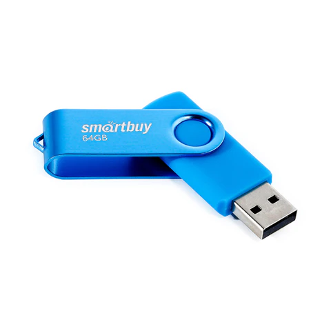 Флеш-диск 64 GB SMARTBUY Twist USB 2.0, синий, SB064GB2TWB