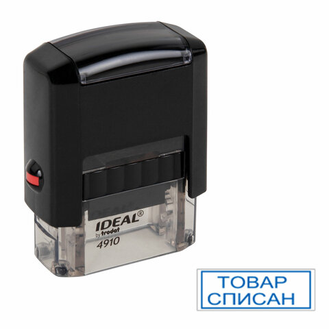 Оснастка для штампа, оттиска 26х9 мм, синий, TRODAT IDEAL 4910 P2, корпус черный, подушка, 125414