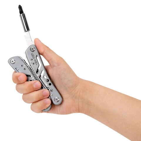 Мультитул армейский туристический с сумкой "22 в 1", пассатижи + 11 бит, нож, ТЕХ-ТОП, 671242