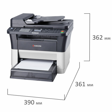 МФУ лазерное KYOCERA FS-1125MFP "4 в 1", А4, 25 стр./мин., 20000 стр./мес, ДУПЛЕКС, АПД, сетевая карта, 1102M73RU2
