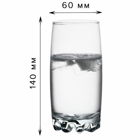 Стакан высокий, 375 мл, КОМПЛЕКТ 6 штук, стекло, PASABAHCE "СИЛЬВАНА", фирменная подарочная упаковка, 42812