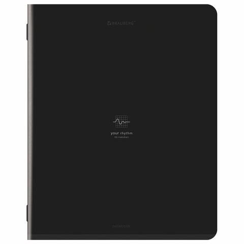 Тетрадь А5, 48 л., BRAUBERG, скоба, клетка, SoftTouch, "Ритм", (микс в спайке), 405331