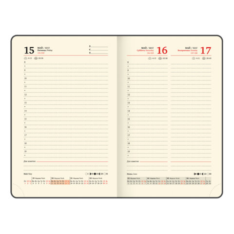 Ежедневник датированный 2026, МАЛЫЙ ФОРМАТ 100х150 мм, А6, BRAUBERG "Iguana", под кожу, коричневый, 117253