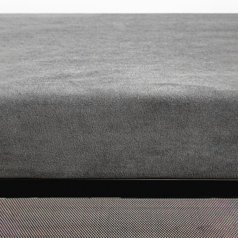 Банкетка для обуви "Торонто-23S", 670х300х490 мм, 2 полки, металл/ткань, черная/серая, БТ23СЧС