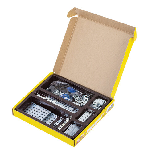 Конструктор металлический ЮНЛАНДИЯ "Для уроков труда №5", развивающий, 155 элементов, 104683