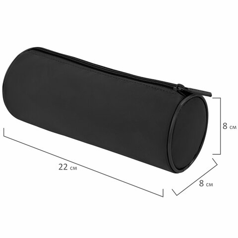 Пенал-тубус BRAUBERG, мягкий, черный, 22х8 см, 272302