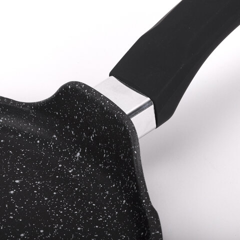 Сковорода блинная 22 см антипригарное покрытие, soft-touch ручка, МЕЧТА "Гранит Black", черная, 12802