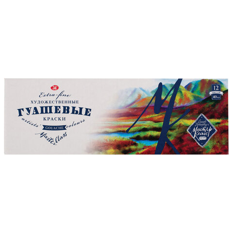 Гуашь художественная "Мастер-класс", 12 цветов по 40 мл, Невская Палитра, 1741010
