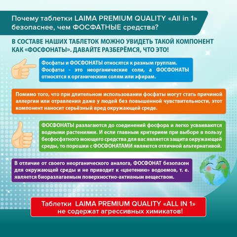 Таблетки для посудомоечных машин 100 шт. LAIMA PREMIUM QUALITY "All in 1", растворимая оболочка, ИТАЛИЯ, 607609