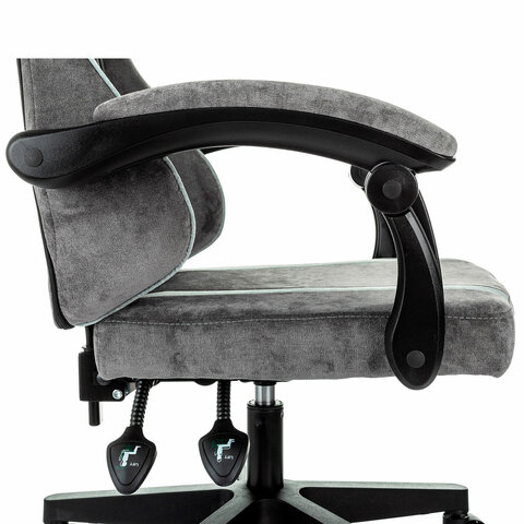 Кресло компьютерное BRABIX "Shooter GM-123", 2 подушки, ткань, серое, 533192