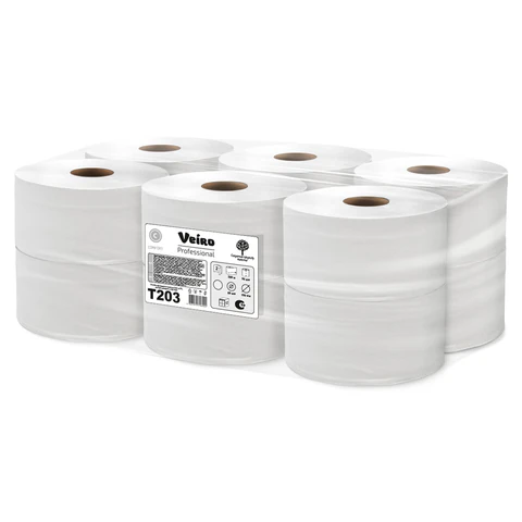 Бумага туалетная 200 м, VEIRO Professional (Система T2), КОМПЛЕКТ 12 шт, Comfort, 2-слойная, T203