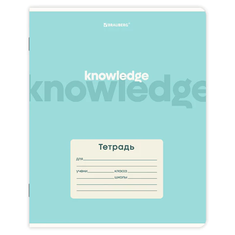 Тетрадь 24 л. BRAUBERG клетка, обложка картон, KNOWLEDGE, 107305