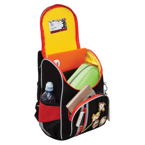 Ранец GRIZZLY анатомическая спинка, с мешком для обуви, для мальчиков, "ASTRONAUT", 33х25х13 см, RAm-385-6/1