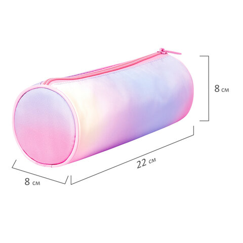 Пенал-тубус BRAUBERG, с эффектом Soft Touch, мягкий, "Rainbow Cloud", 22х8 см, 229013