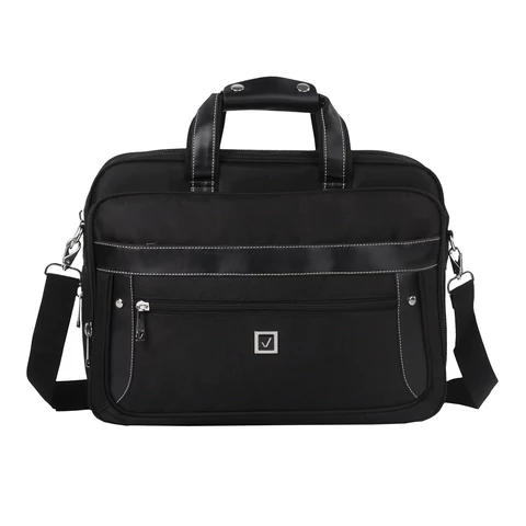 Сумка портфель BRAUBERG CARBON с отделением для ноутбука 15-16", 2 отделения, черная, 31х41х13 см, 240509
