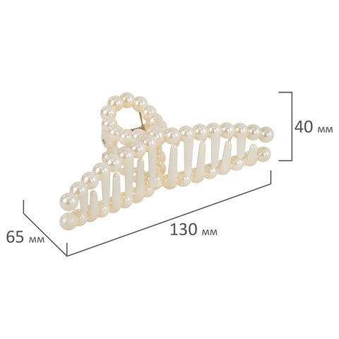 Краб для волос 13 см, жемчужный, MONTE VITA (МОНТЕ ВИТА), 457020