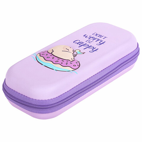 Пенал BRAUBERG, 1 отделение, 1 откидная планка, EVA, 22х10х5 см, "Capybara", 272335