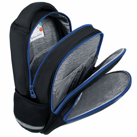 Рюкзак BRAUBERG OPTIMA, 2 отделения, с брелоком, "Burning ball", 3D-панель, 36х27х18 см, 273158