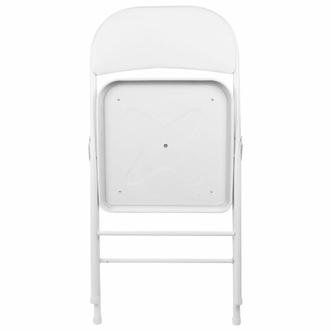 Стул складной BRABIX "Golf Plus CF-003 КОМФОРТ", белый каркас, кожзам белый, В КОРОБЕ, 533028