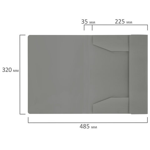 Папка на резинках А4 BRAUBERG PIXEL, серая, до 300 листов, 0,5 мм, 273041