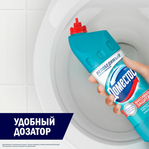 Чистящее средство 1 л, ДОМЕСТОС "Свежесть Атлантики", с отбеливающим эффектом