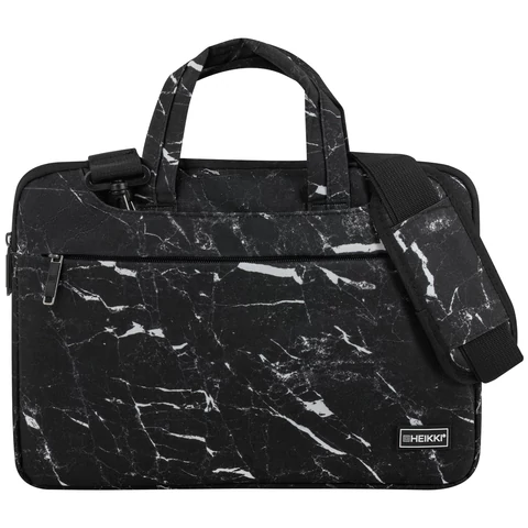 Сумка портфель HEIKKI STYLE (ХЕЙКИ) с отделением для ноутбука 13-14", 3 кармана, черная, 26х36х3 см, 272606