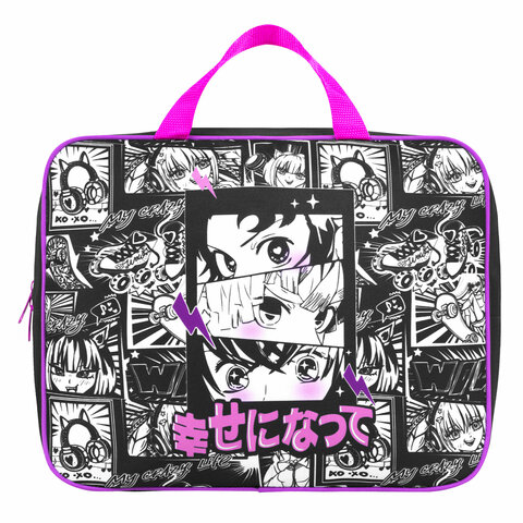 Папка на молнии с ручками А4, мешок для обуви 42х33 см, пенал 20х10 см, "Anime movie", НАБОР BRAUBERG, 272101