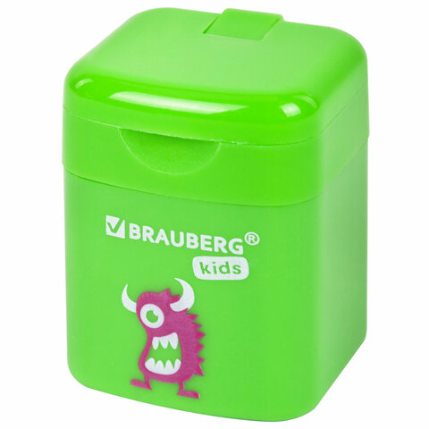 Точилка BRAUBERG KIDS "Монстрик", с контейнером, корпус ассорти, 271946