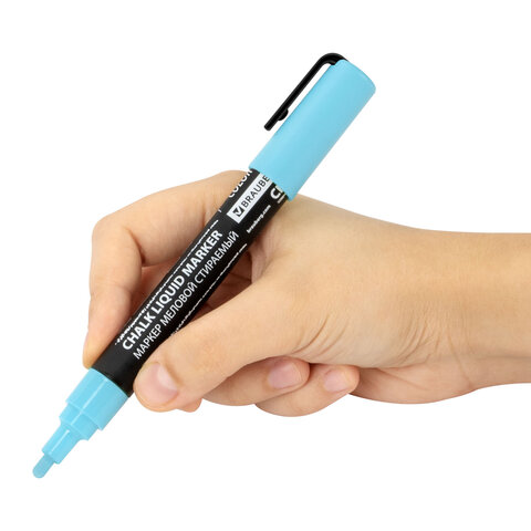 Маркеры меловые CHALK LIQUID MARKER, ПАСТЕЛЬ, НАБОР 8 ЦВЕТОВ, 3 мм, стираемые, BRAUBERG "CHALK", 152598
